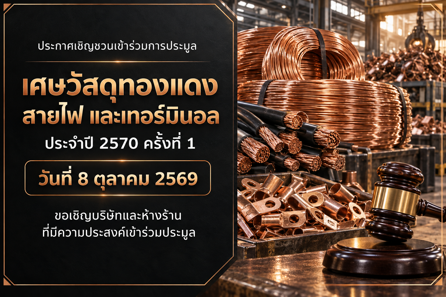 การประมูลเศษวัสดุประจำปี 2570 ครั้งที่ 1
